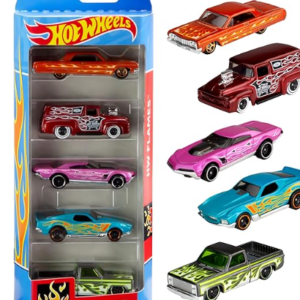 Hot Wheels Set of 5 1:64 Scale Toy Vehicles with Realistic Details and Decors